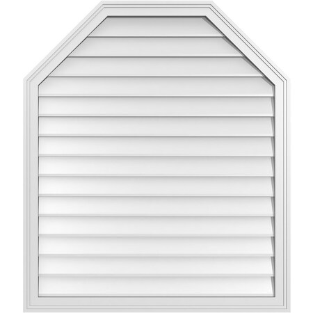 Ekena Millwork Octagonal Top Surface Mount PVC Gable Vent w/ 2"W x 1-1/2"P Brickmould Frame, 36"W x 42"H GVPOT36X4202SN